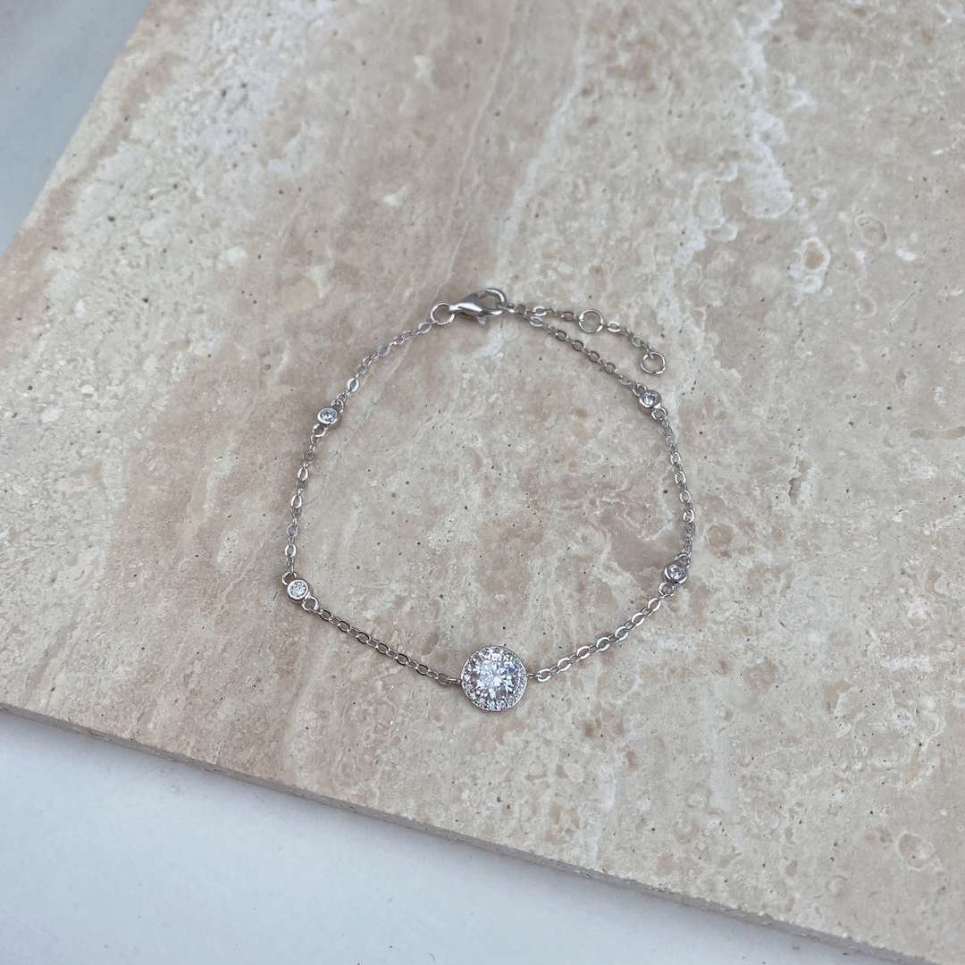 [Everoly JW]Schillerndes Armband mit rundem Schliff