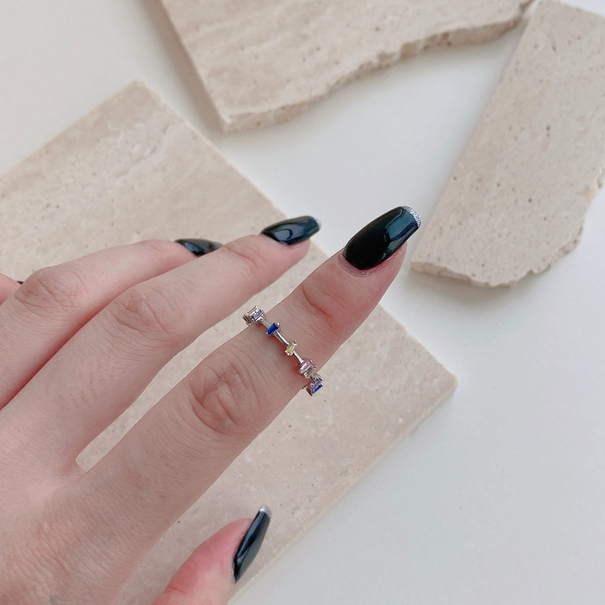 [Everoly JW]Unique Trapezoid Cut Daily Ring