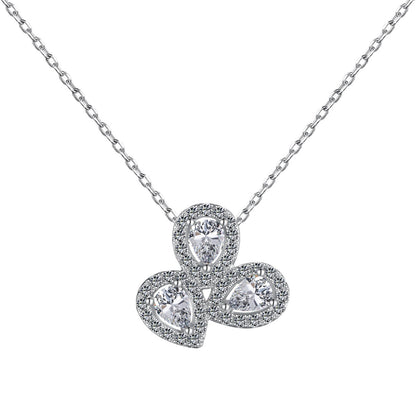 [Elitejewels]Elegant Flower Shape Pear Cut Necklace