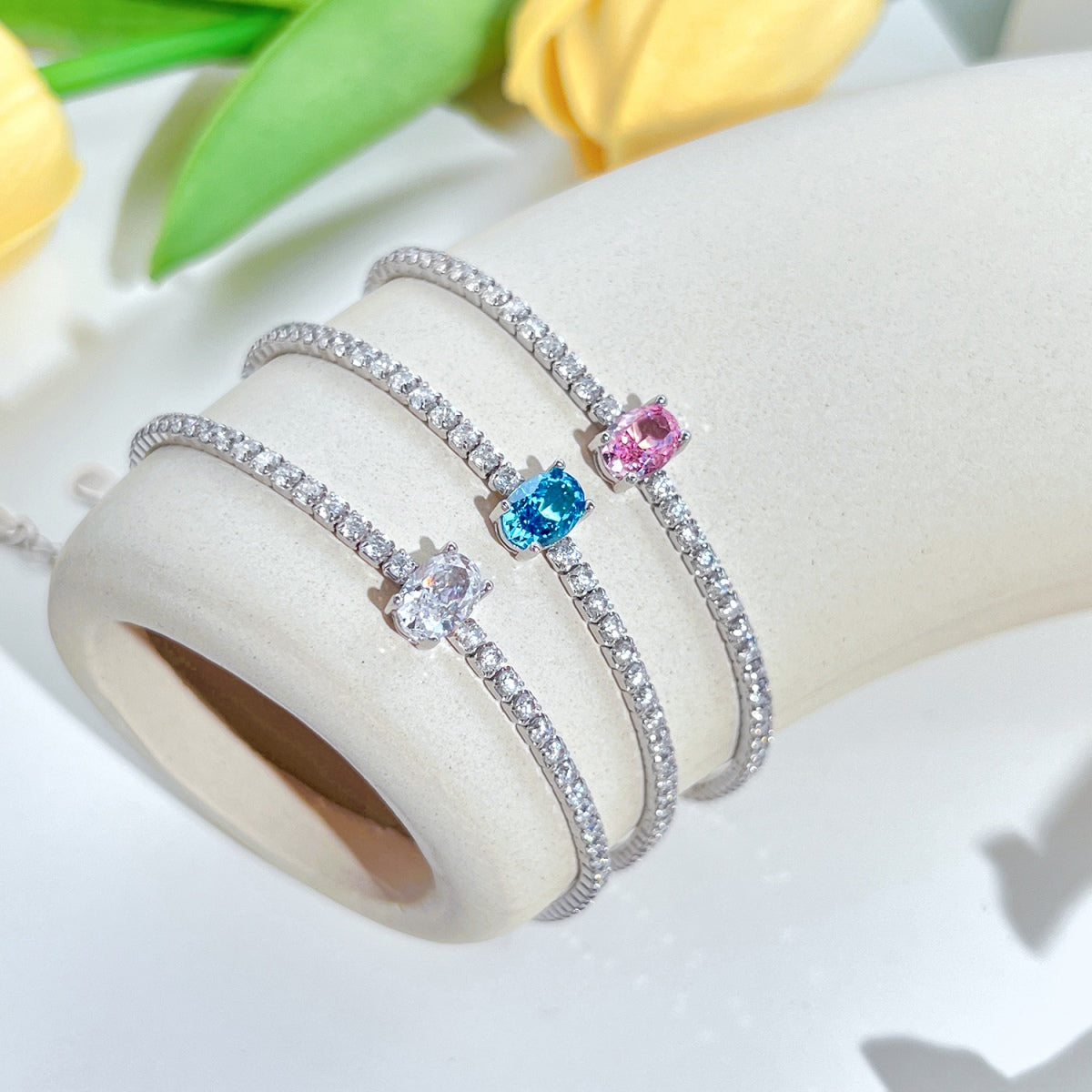 [Everoly JW]0.75カラットの絶妙なオーバルカットデイリーブレスレット