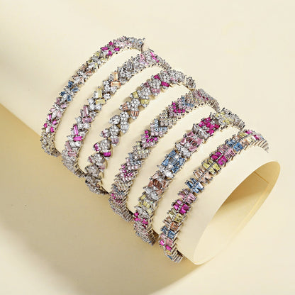 [Everoly JW]Verziertes funkelndes Party-Armband im Rundschliff