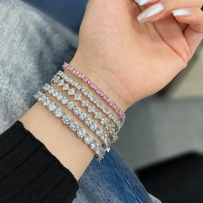 [Everoly JW]0,5 Karat verziertes Princess-Schliff-Tagesarmband