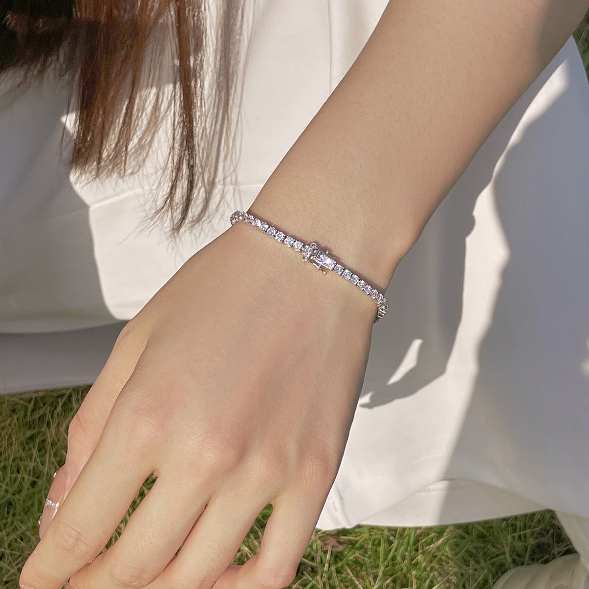 [Everoly JW] Strahlend buntes Party-Armband im Rundschliff