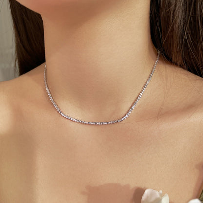 [Elitejewels]Delicate Round Shape Tennis Necklace