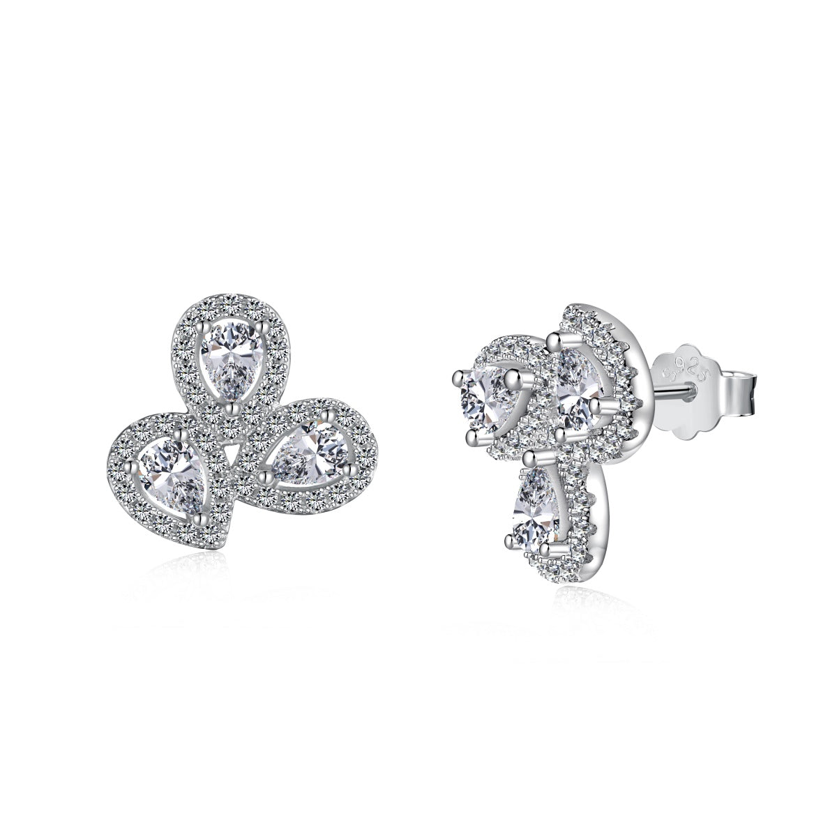 [Everoly JW] Verzierte Ohrringe in Blumenform mit Birnenschliff