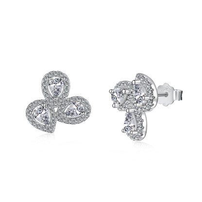 [Everoly JW] Verzierte Ohrringe in Blumenform mit Birnenschliff