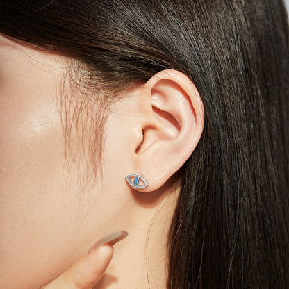 [Everoly JW] Blaue Teufelsaugen-Ohrstecker