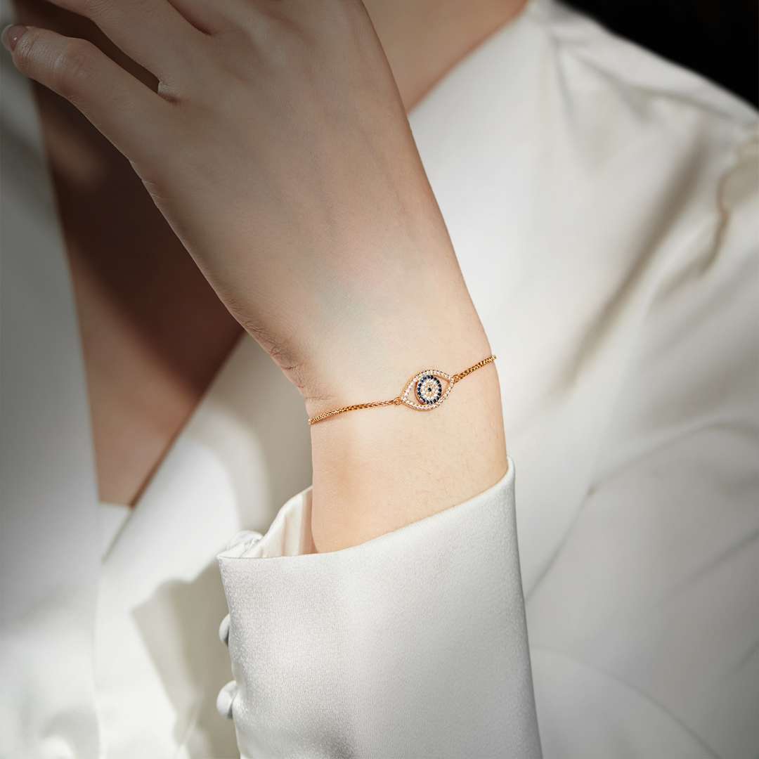 [Everoly JW]Schillernde Halskette in Augenform