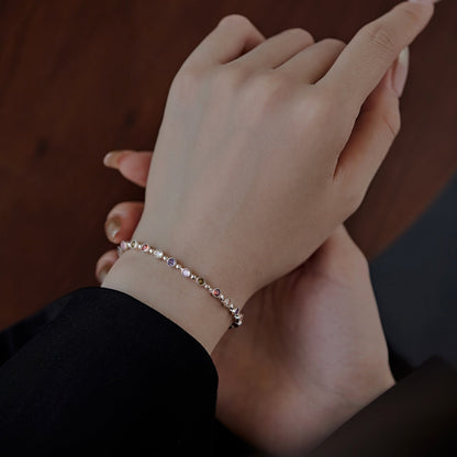 [Everoly JW]きらめく絶妙なラウンドカットパーティーブレスレット