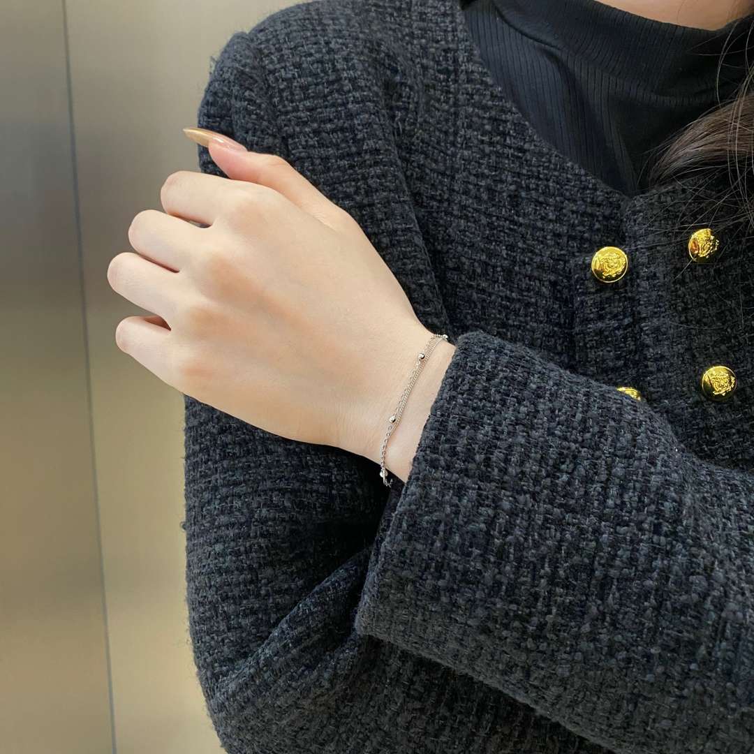 [Everoly JW]Delicate Bead Double Layer Bracelet
