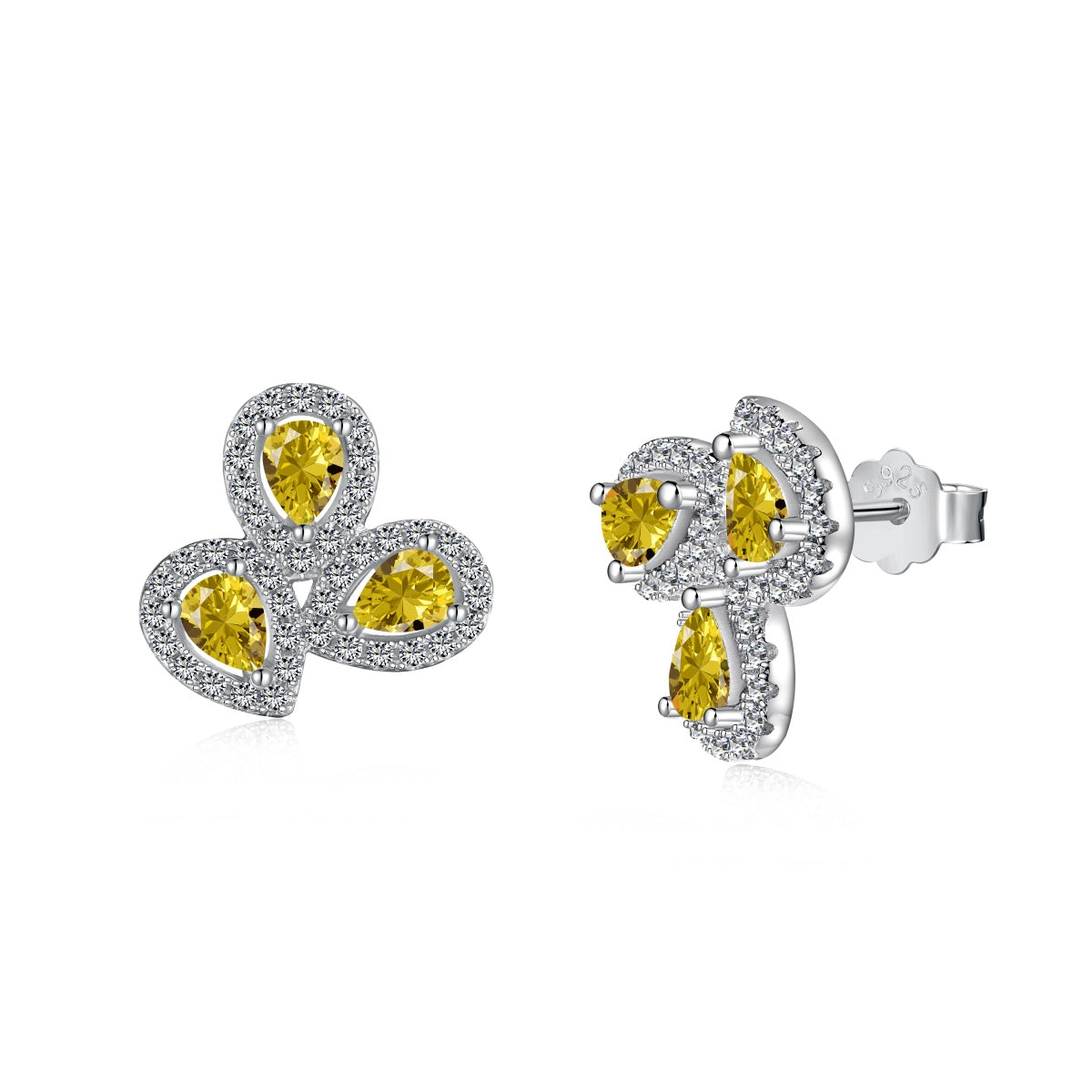 [Everoly JW] Verzierte Ohrringe in Blumenform mit Birnenschliff
