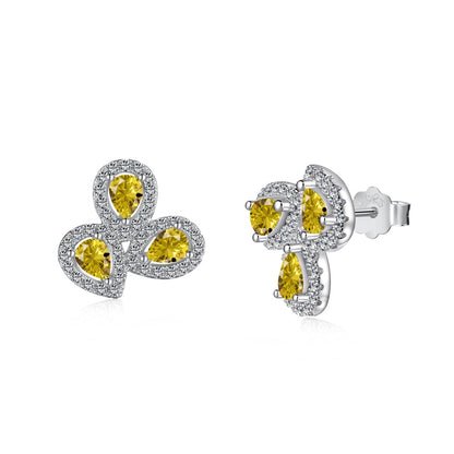 [Everoly JW] Verzierte Ohrringe in Blumenform mit Birnenschliff