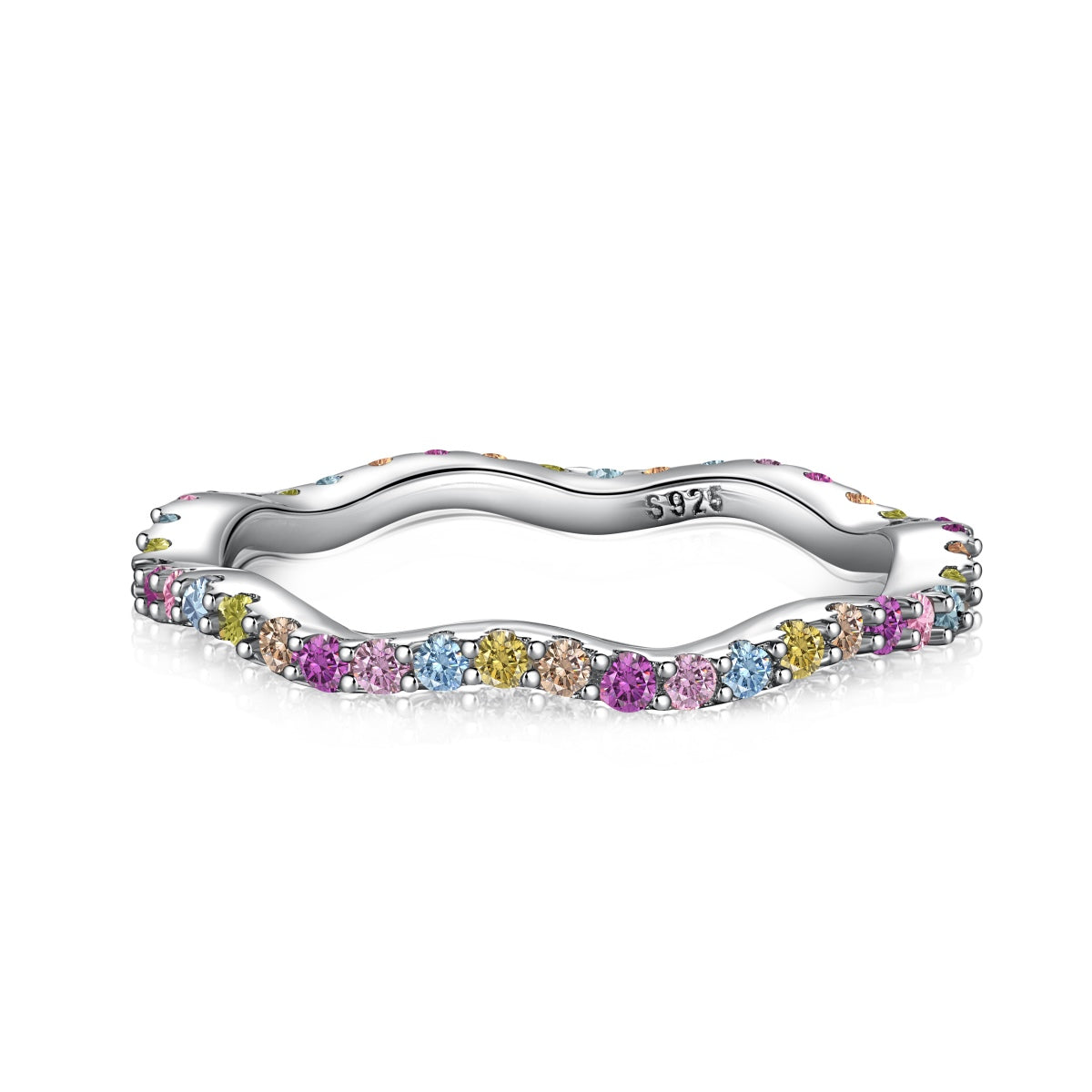 [Everoly JW]Dainty Colorful Round Cut Party Ring