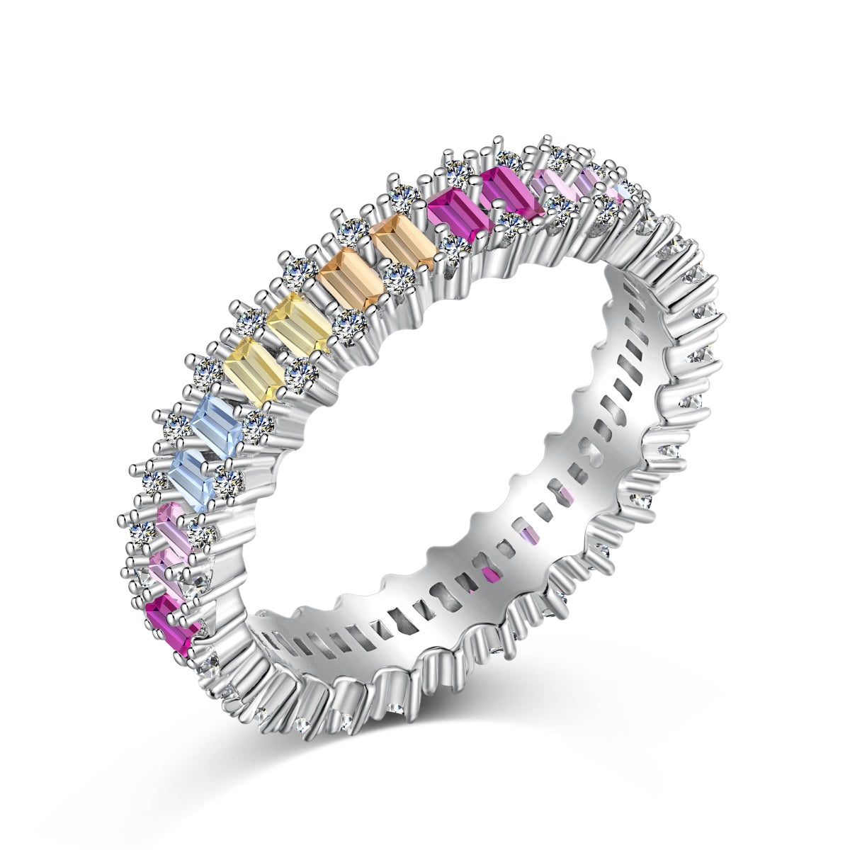[Everoly JW]Splashy Ornate Emerald Cut Cocktail Ring
