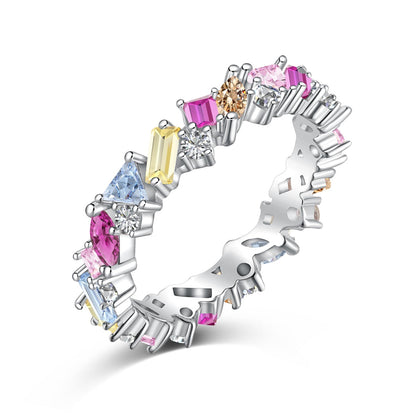 [Elitejewels]Schillernder polychromatischer Multi-Cut-Ring für den Alltag