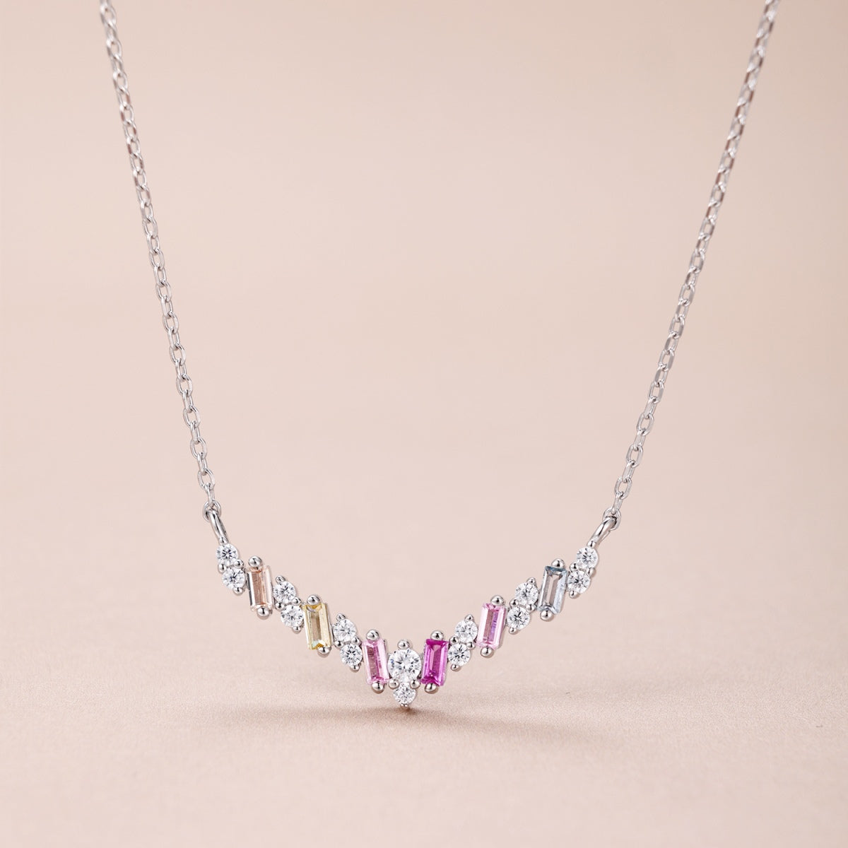 [Everoly JW]Schillernde Regenbogen-Halskette