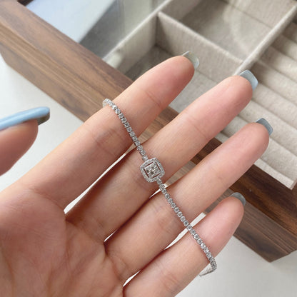[Everoly JW]豪華で輝くスクエアシェイプのバンケットブレスレット