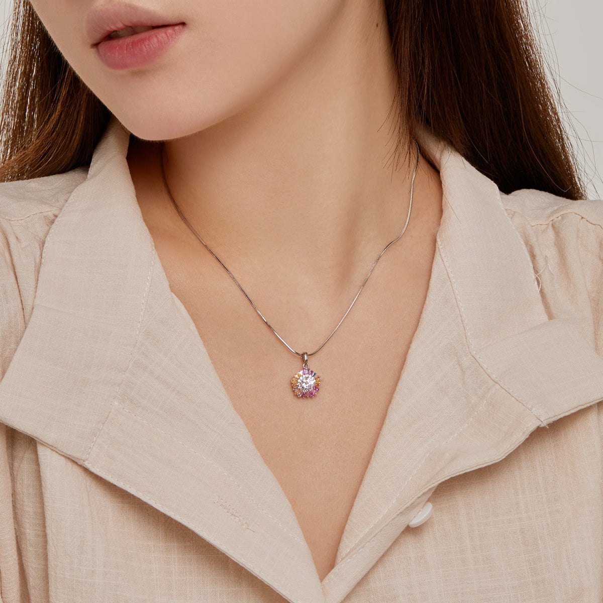 [Everoly JW] Charmante bunte Blumenhalskette