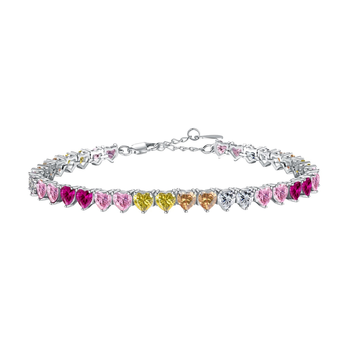 [Everoly JW]Luxuriöses buntes romantisches Herzform-Liebhaberarmband