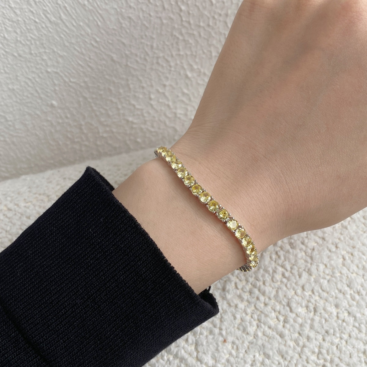 [Everoly JW]華やかなラウンドカットテニスブレスレット