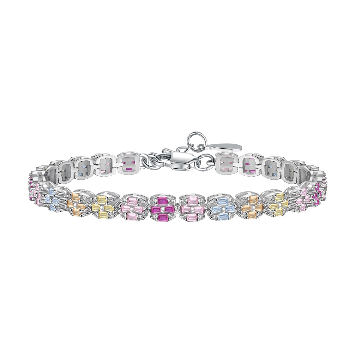 [Everoly JW] Zartes, farbenfrohes Armband im Smaragdschliff