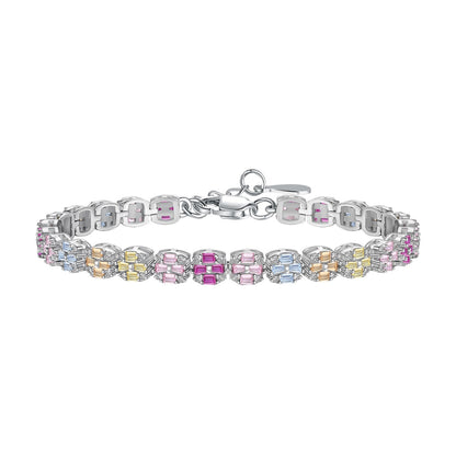 [Everoly JW] Zartes, farbenfrohes Armband im Smaragdschliff