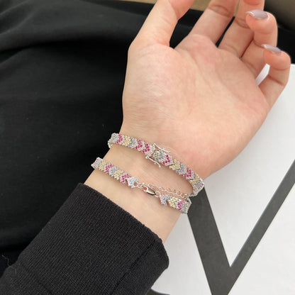 [Everoly JW]Verziertes funkelndes Party-Armband im Rundschliff