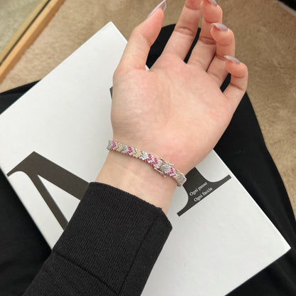 [Everoly JW]Verziertes funkelndes Party-Armband im Rundschliff