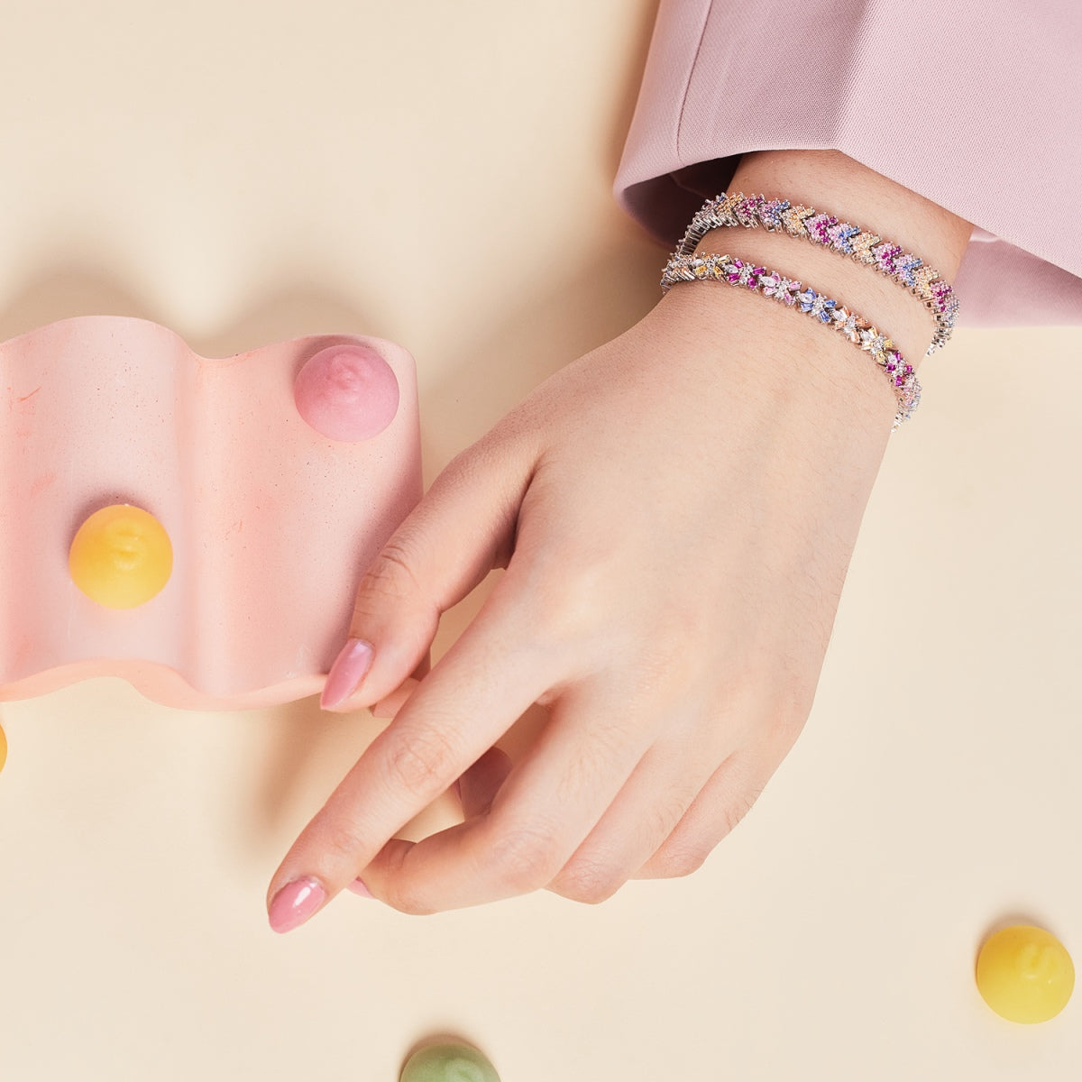 [Everoly JW]Verziertes funkelndes Party-Armband im Rundschliff