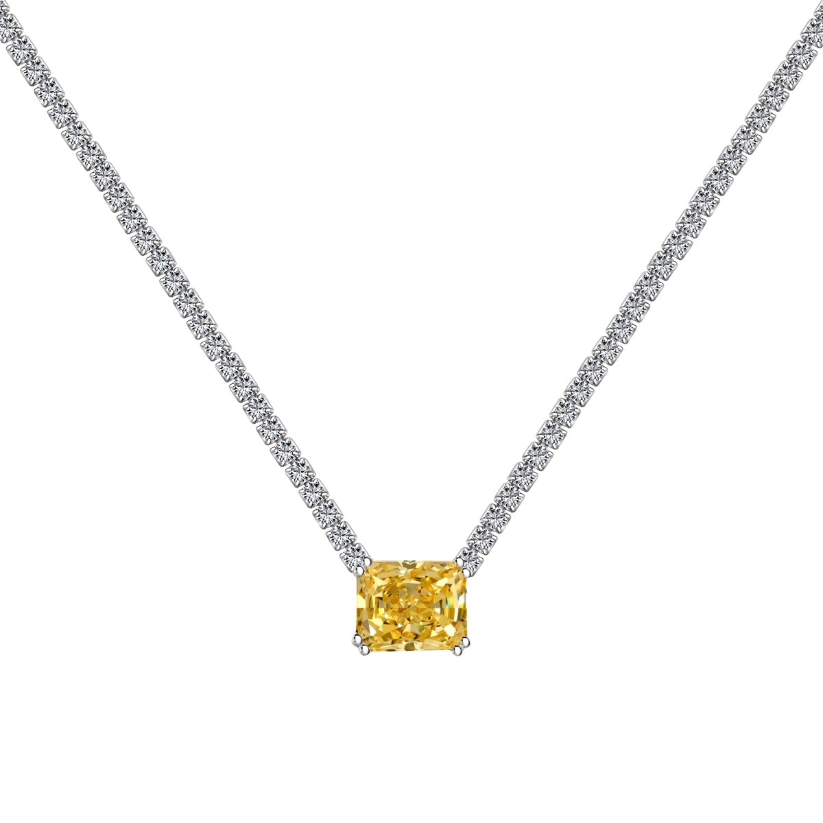 [Everoly JW]4,0 Karat Elegante Halskette im Radiantschliff