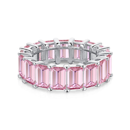 [Everoly JW]Eleganter Tennisring im Smaragdschliff mit 0,75 Karat