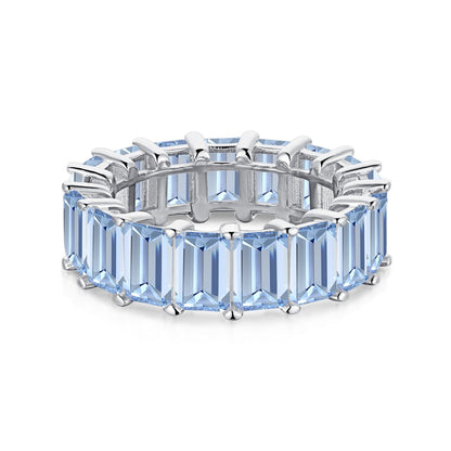 [Elitejewels]0.75 Carat Elegant Emerald Cut Tennis Ring