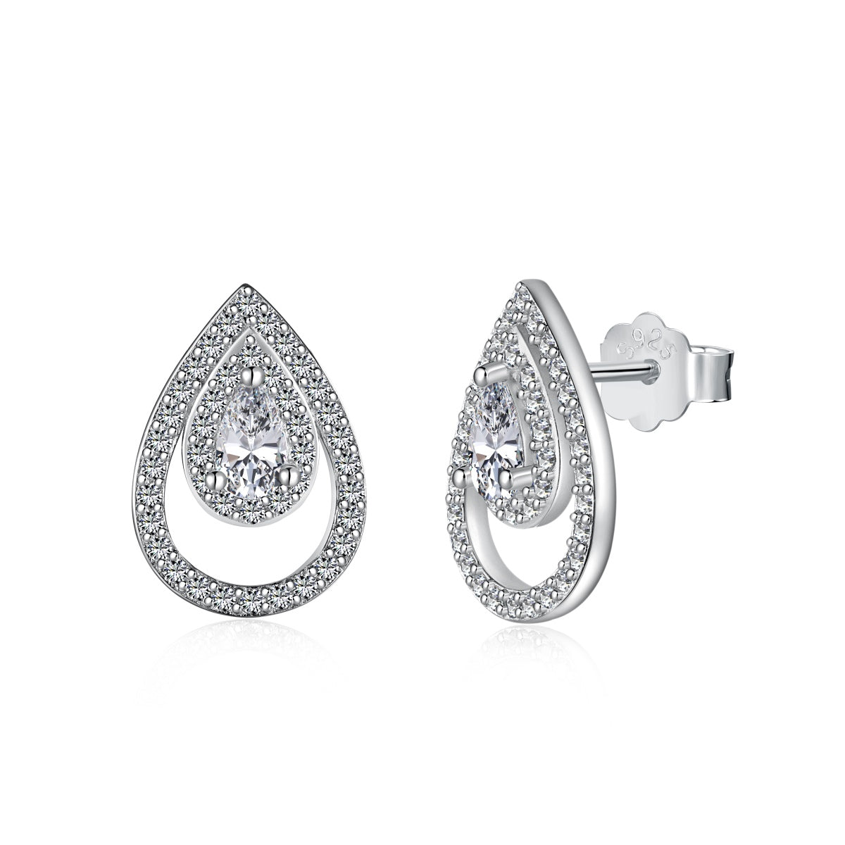 [Elitejewels]Sparkling Delicate Water Drop Shape Daily Earrings