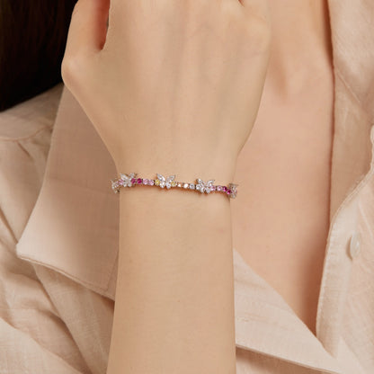 [Everoly JW] Verziertes buntes Schmetterlings-Armband im Rundschliff