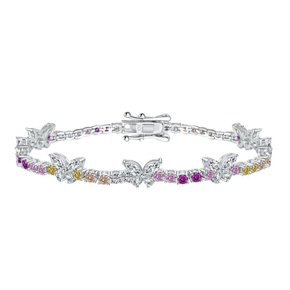 [Everoly JW] Verziertes buntes Schmetterlings-Armband im Rundschliff