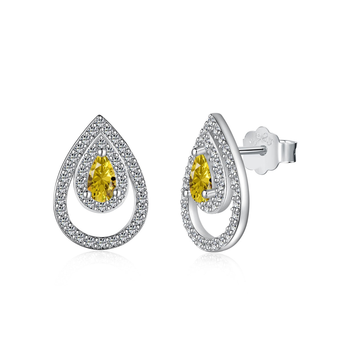 [Elitejewels]Sparkling Delicate Water Drop Shape Daily Earrings