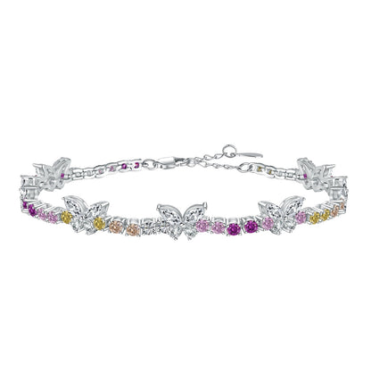 [Everoly JW] Verziertes buntes Schmetterlings-Armband im Rundschliff