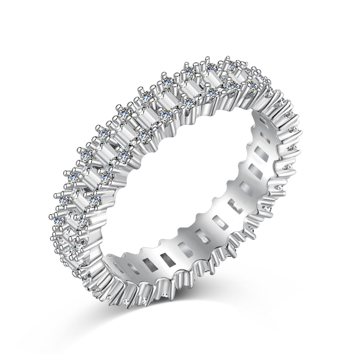 [Everoly JW]Splashy Ornate Emerald Cut Cocktail Ring