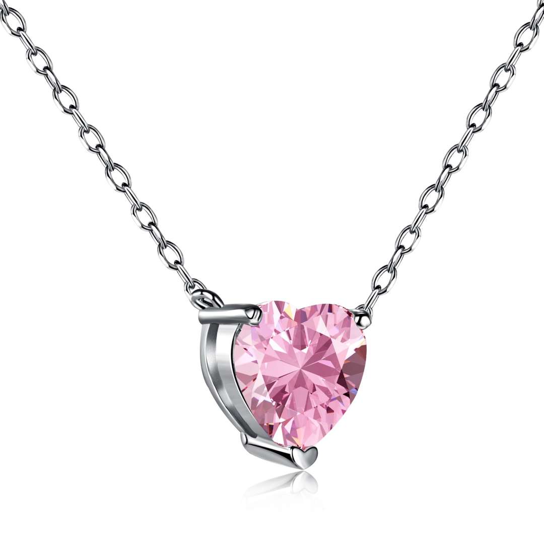 [Elitejewels]Heart Shape Main Stone Pendant Collarbone Necklace