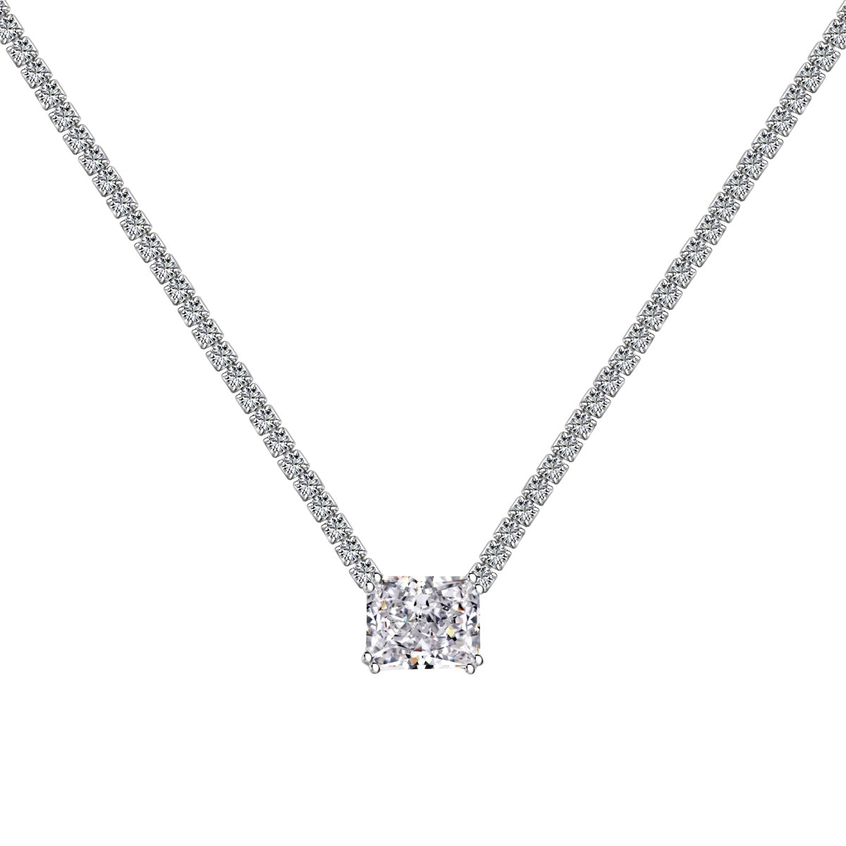 [Everoly JW]4,0 Karat Elegante Halskette im Radiantschliff