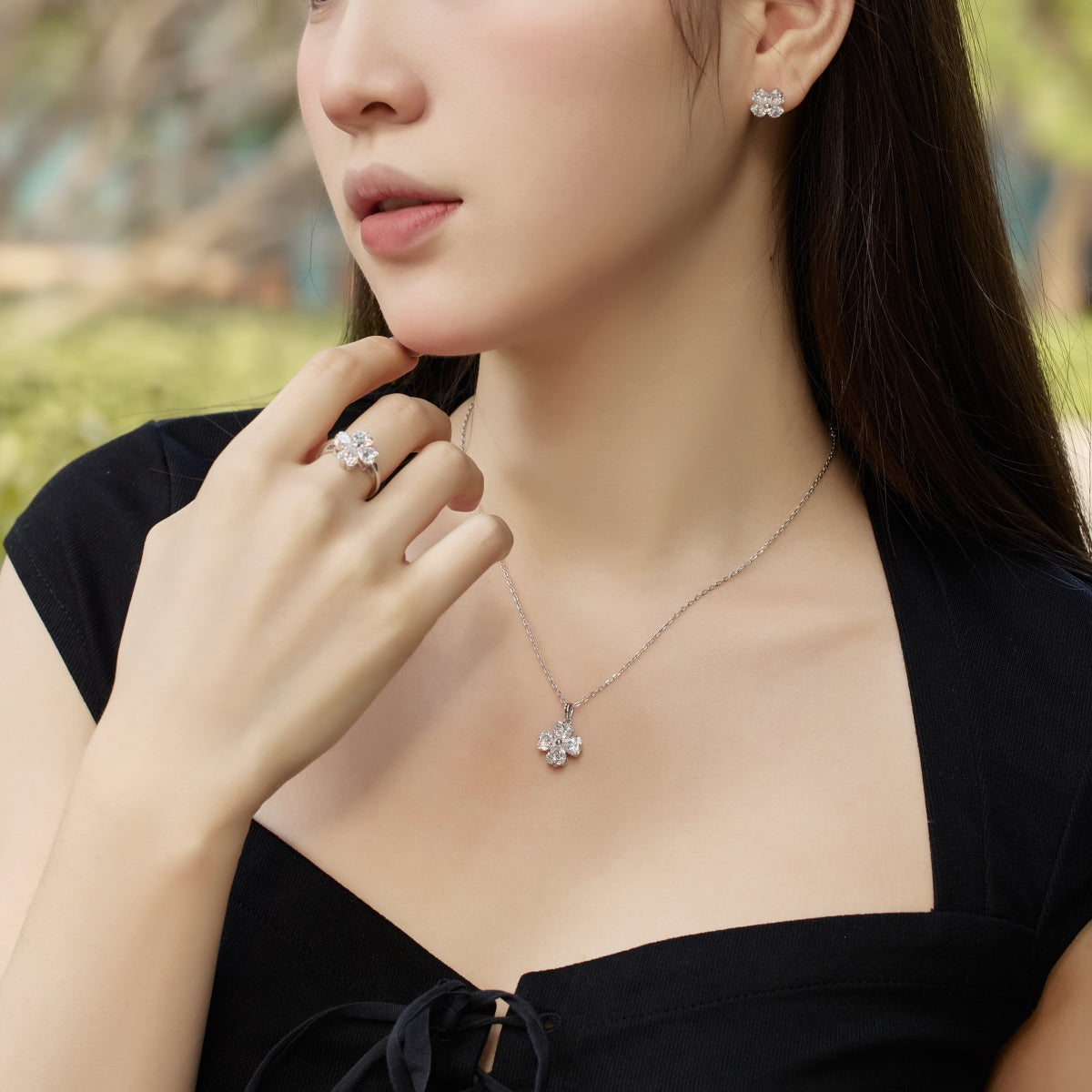 [Everoly JW]Herzförmiger vierblättriger Kleeblatt-Kugelring