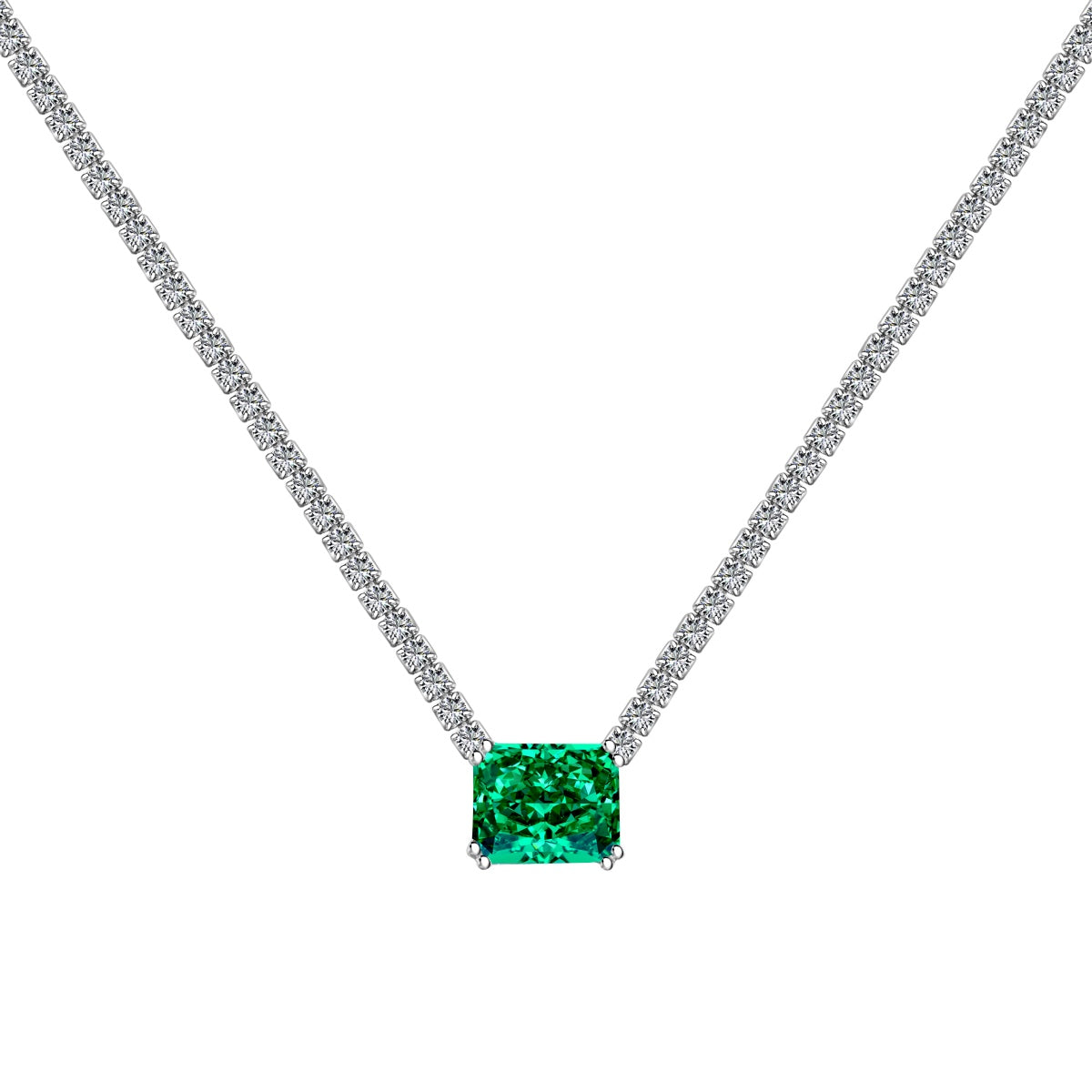 [Everoly JW]4,0 Karat Elegante Halskette im Radiantschliff
