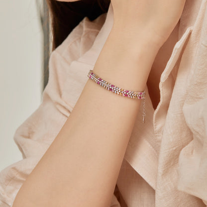 [Everoly JW]Zierliches strahlendes Smaragdschliff-Tagesarmband