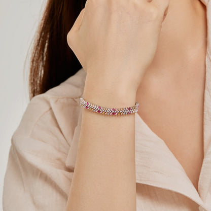 [Everoly JW]Zierliches strahlendes Smaragdschliff-Tagesarmband