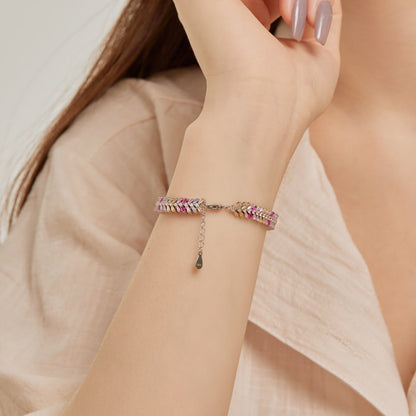 [Everoly JW]Zierliches strahlendes Smaragdschliff-Tagesarmband