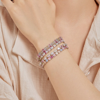 [Everoly JW]Zierliches strahlendes Smaragdschliff-Tagesarmband