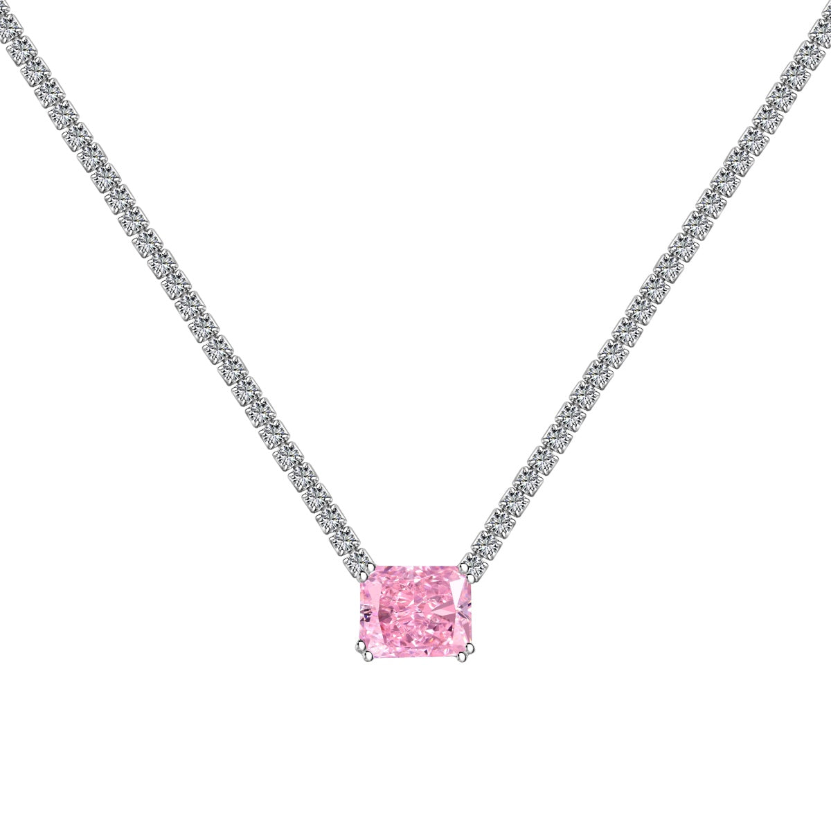 [Everoly JW]4,0 Karat Elegante Halskette im Radiantschliff