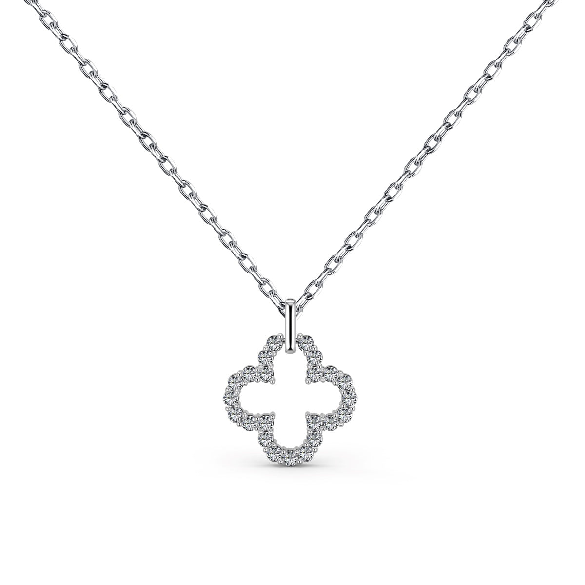 [Elitejewels]Four-Leaf Clover Hollow Design Exquisite Necklace