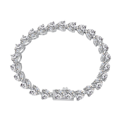 [Elitejewels]0.75 Carat Elegant Romantic Heart Shape Lover Bracelet