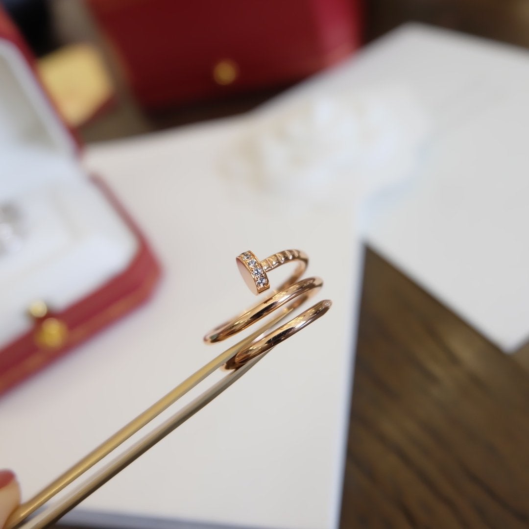 [Elitejewels]JUSTE RING 1.8MM PINK GOLD DOUBLE ROW